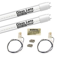 Single End LED T8 4ft. CLEAR shatterproof glass lens retrofit base 2 tube complete retrofit kit 4000K Natural White LED 18watt SE G13